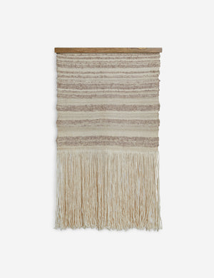 Alvah handwoven textural striped textile wall hanging.