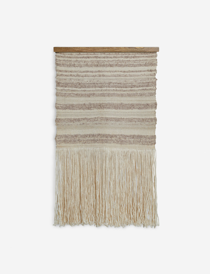 #color::natural | Alvah handwoven textural striped textile wall hanging.