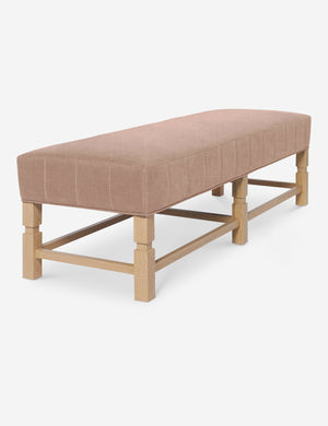 Angled view of the Ambleside Apricot Linen bench