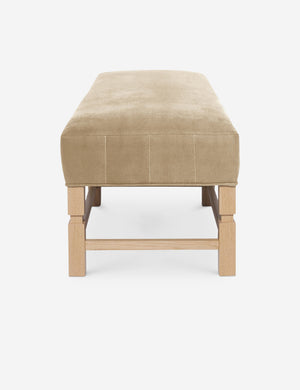 Side of the Ambleside Brie beige Velvet bench