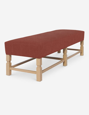 Angled view of the Ambleside Terracotta Linen bench