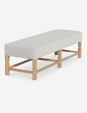Angled view of the Ambleside Taupe Boucle bench