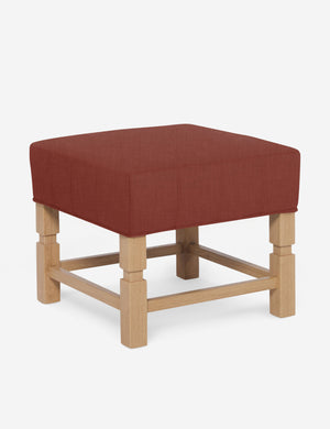 Angled view of the Ambleside Terracotta linen ottoman