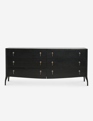 Anabella black wood dresser with silver drawer pulls