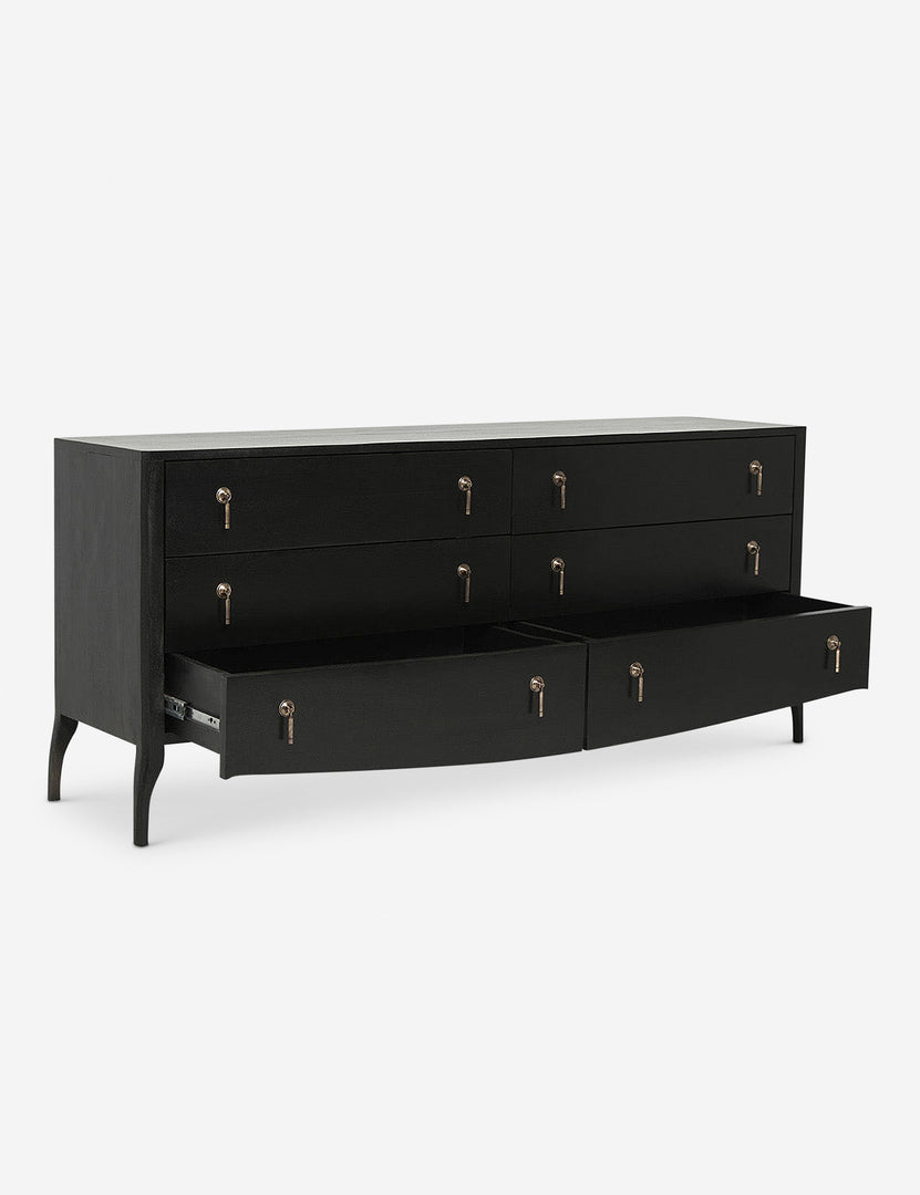 Anabella Black Brown 6-Drawer Dresser