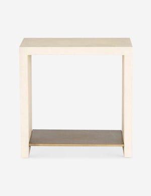 Aprilette Cream square-shaped Side Table with a lacquered bottom shelf