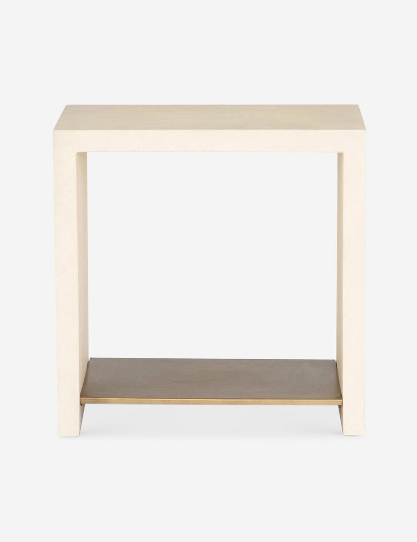 | Aprilette Cream square-shaped Side Table with a lacquered bottom shelf