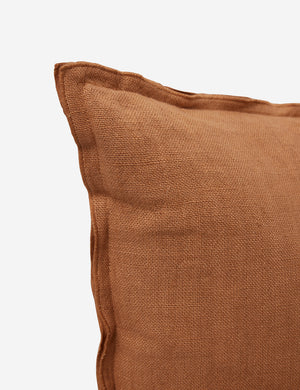 Corner of the arlo Burnt Orange lumbar pillow