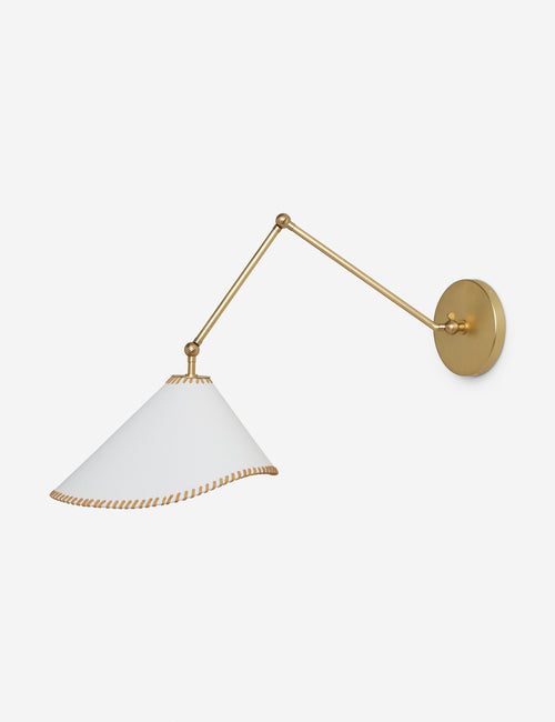 #color::brass | Arroyo Mixed-Material Adjustable Arm Sconce by Elan Byrd.