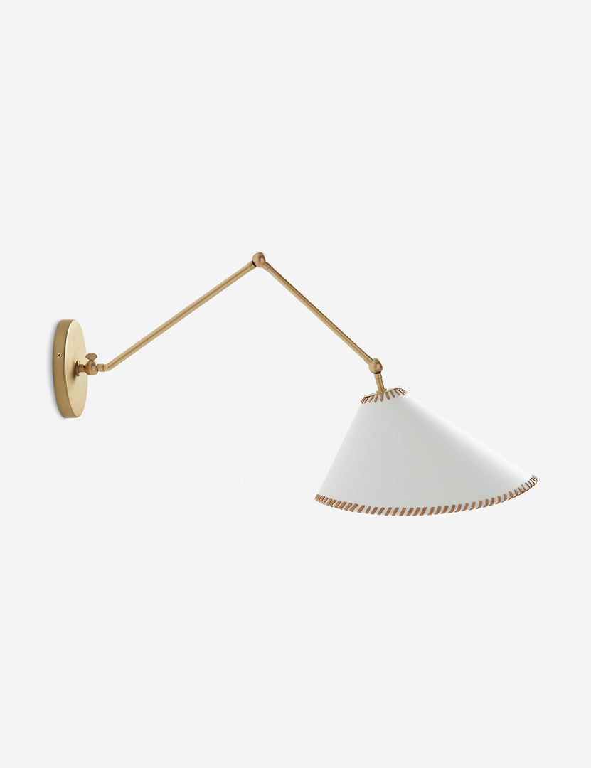 #color::brass | Arroyo Mixed-Material Adjustable Arm Sconce by Elan Byrd.