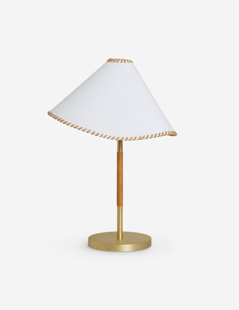#color::brass | Arroyo Mixed-Material Table Lamp by Elan Byrd.