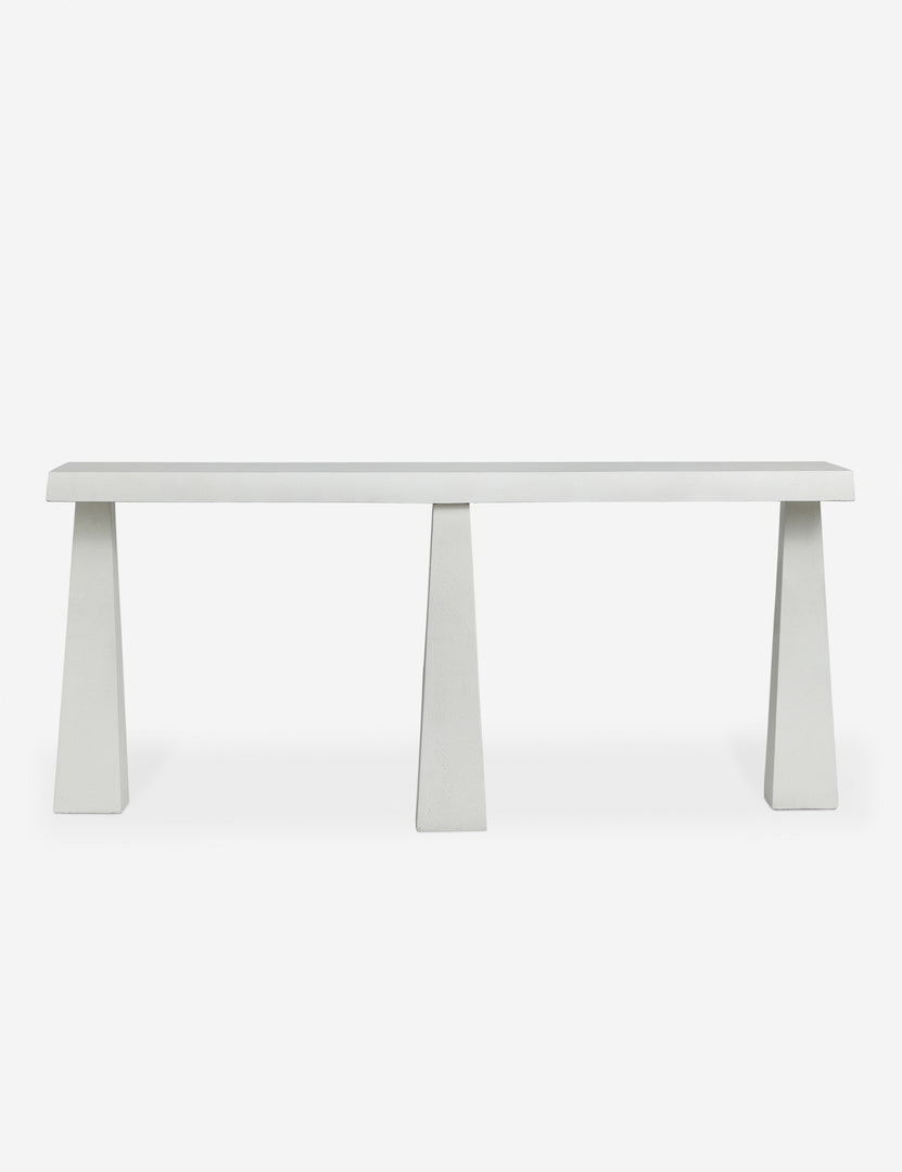#color::textured-white | Back of the Avila modern narrow console table.