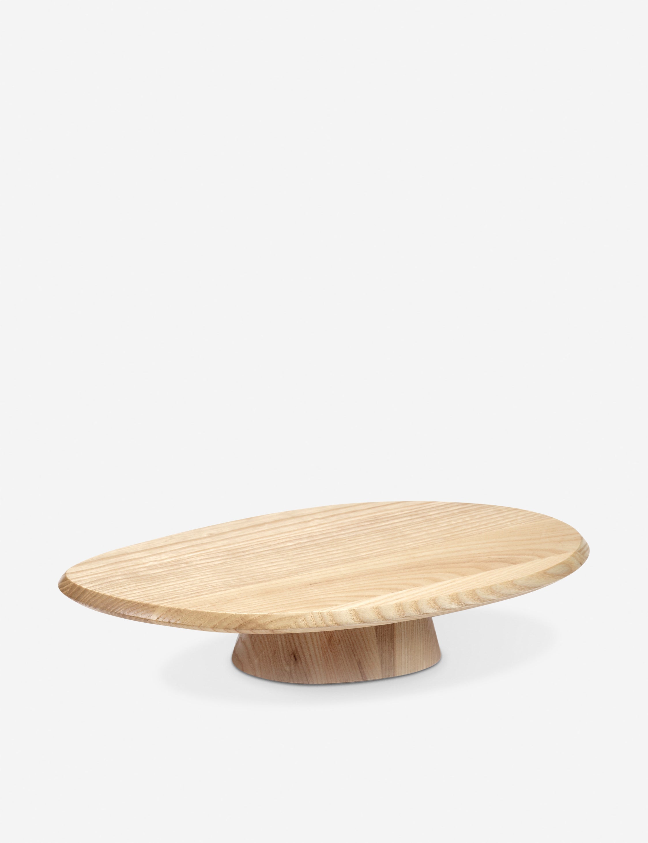 Low White Ash Wood Pedestal Cake Stand