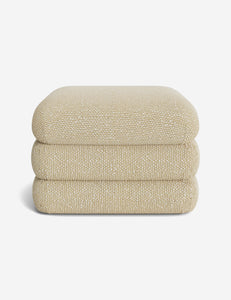 Open Box: Babs Ottoman, Ivory Basket Boucle by Sarah Sherman Samuel