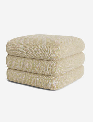Open Box: Babs Ottoman, Ivory Basket Boucle by Sarah Sherman Samuel