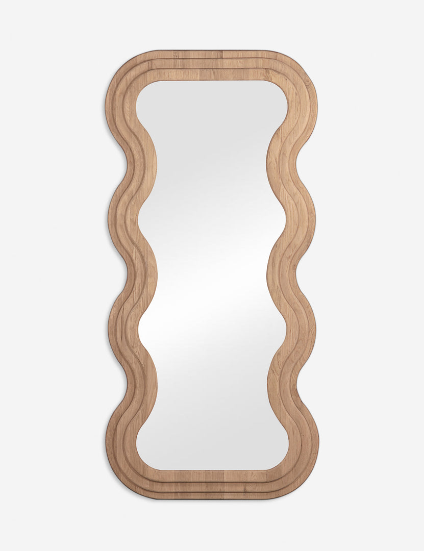 #color::natural | Lera wavy frame oak full length mirror.