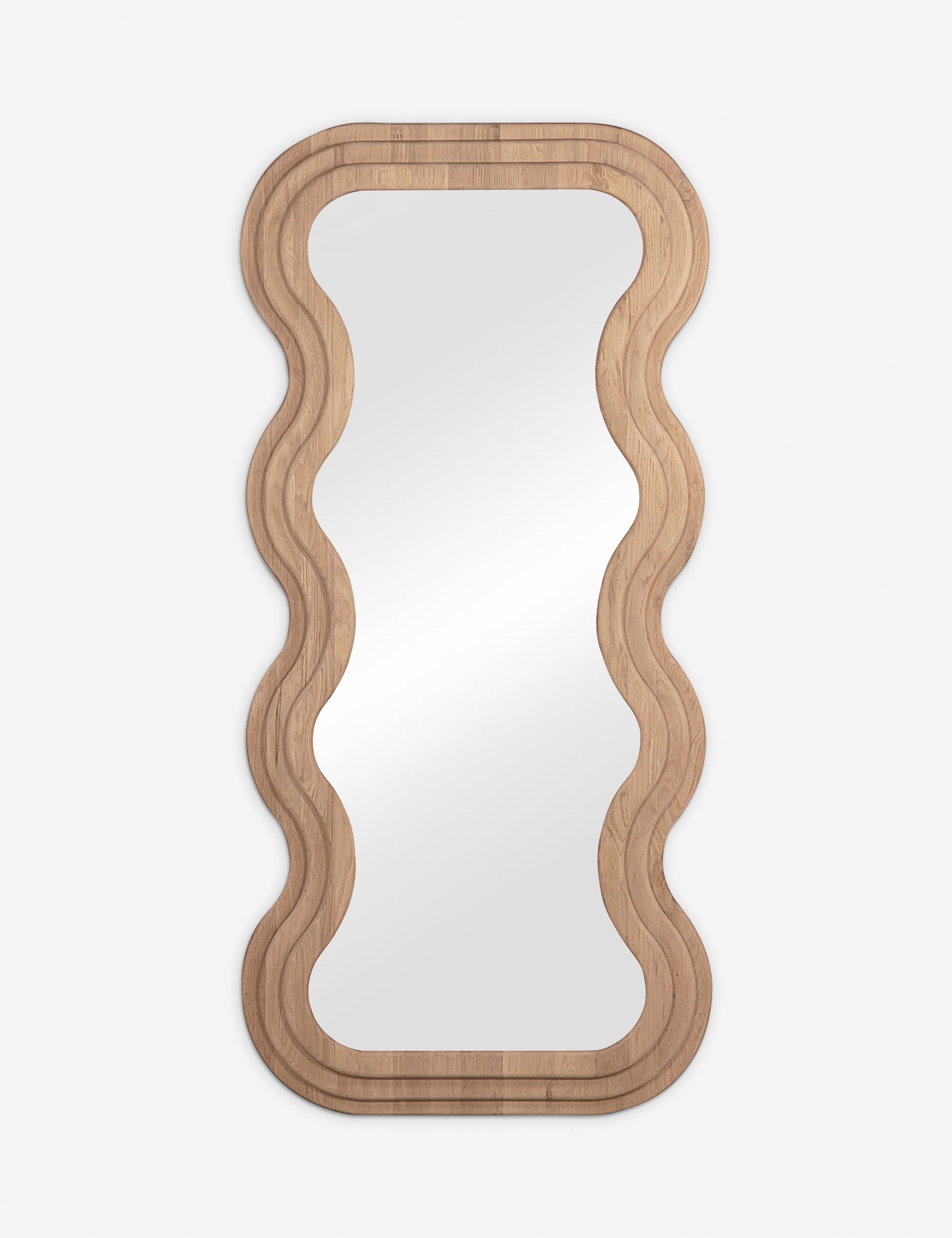 #color::natural | Lera wavy frame oak full length mirror.