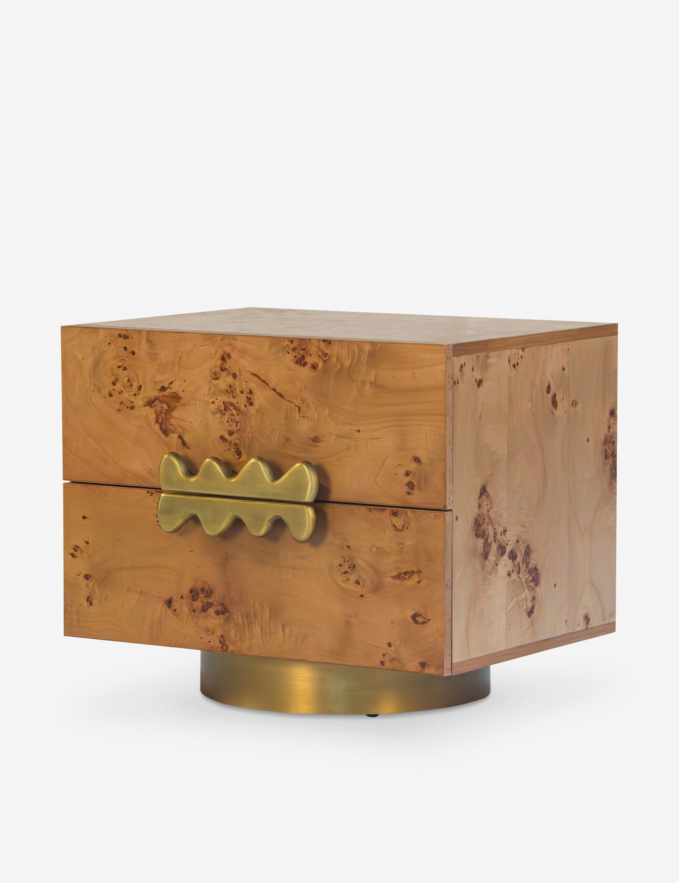 Bertone Burl Wood Nightstand