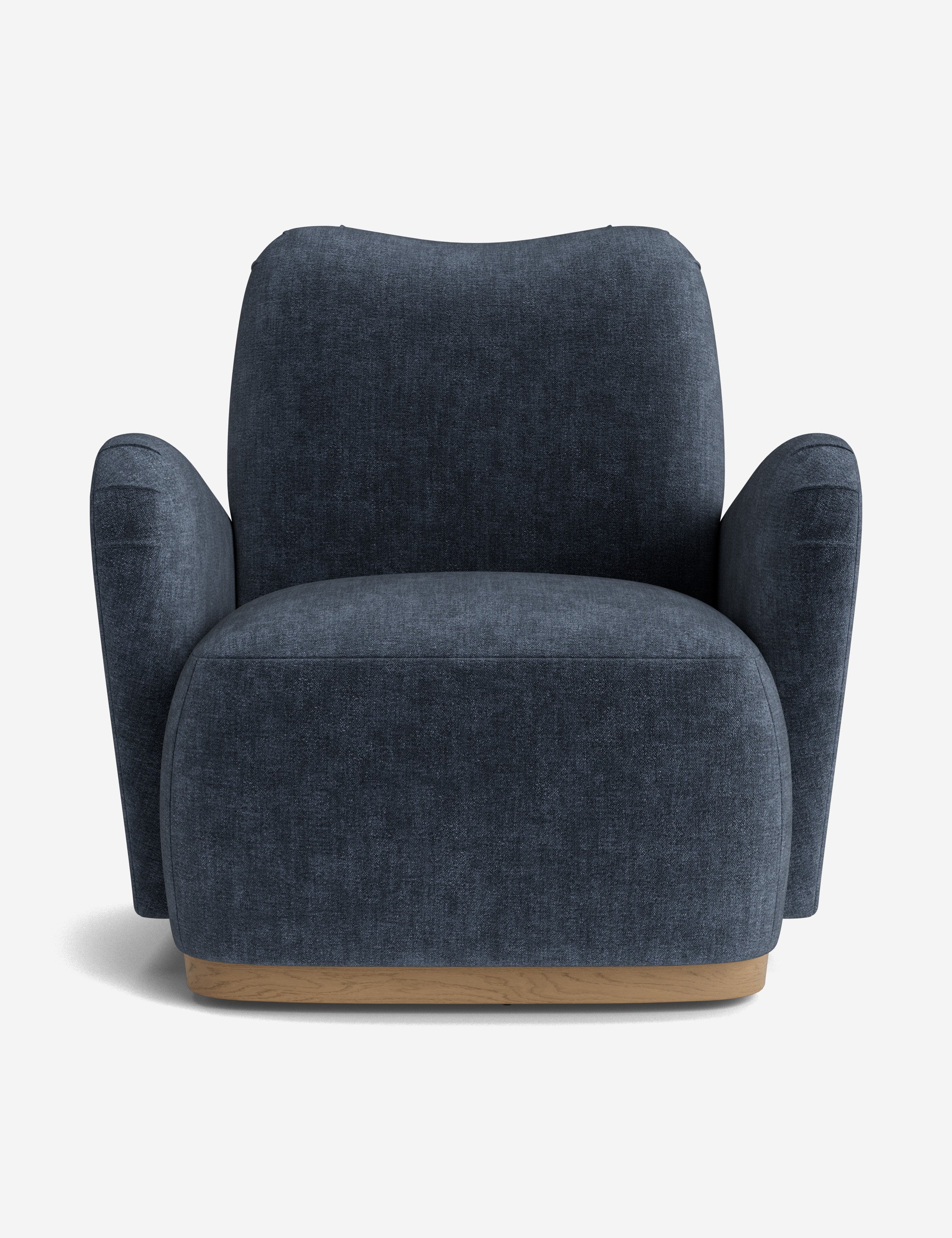 Open Box: Bei Swivel Chair, Indigo Performance Striated Velvet by DISC Interiors
