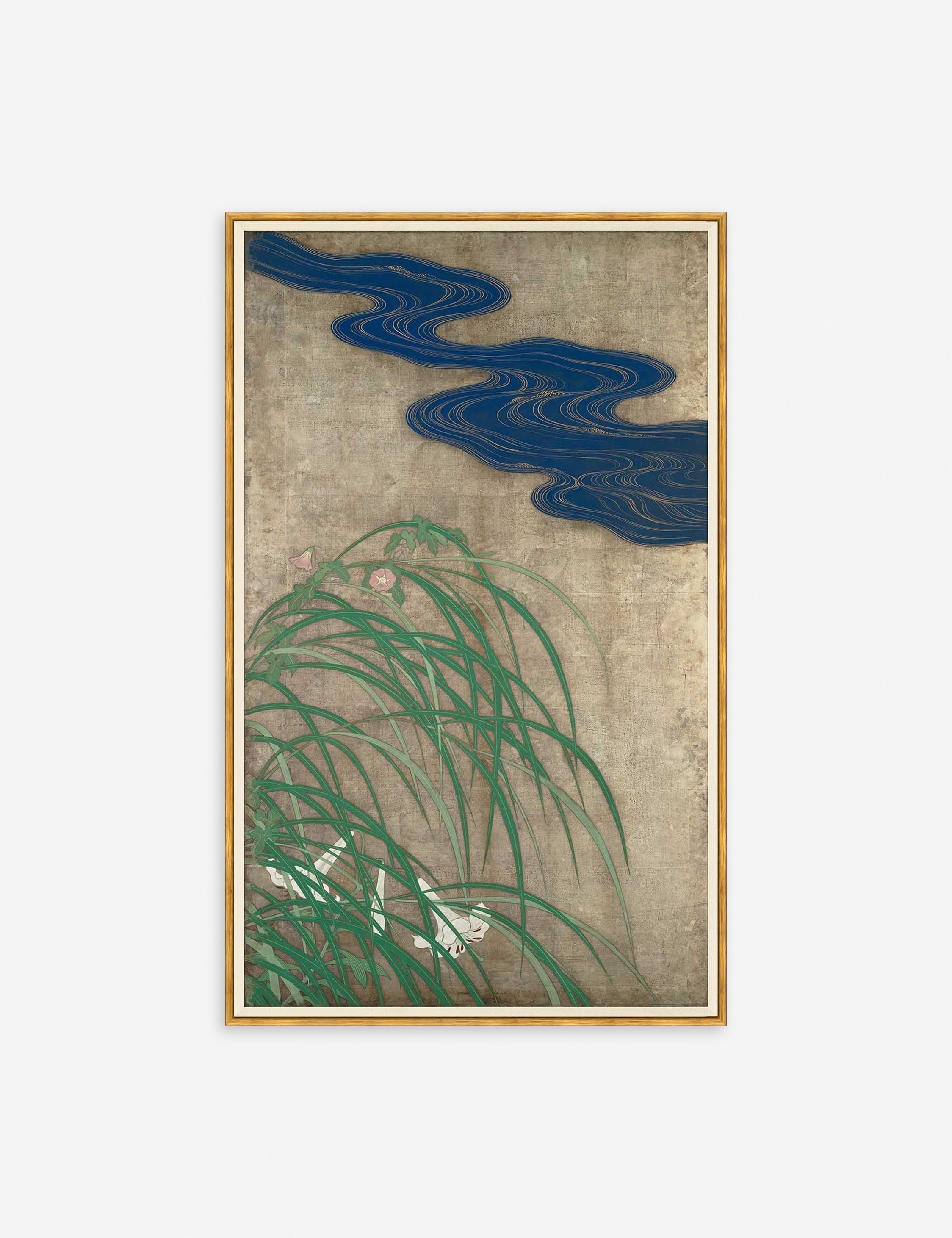 Landscape Panels Floral + River Wall Art Print