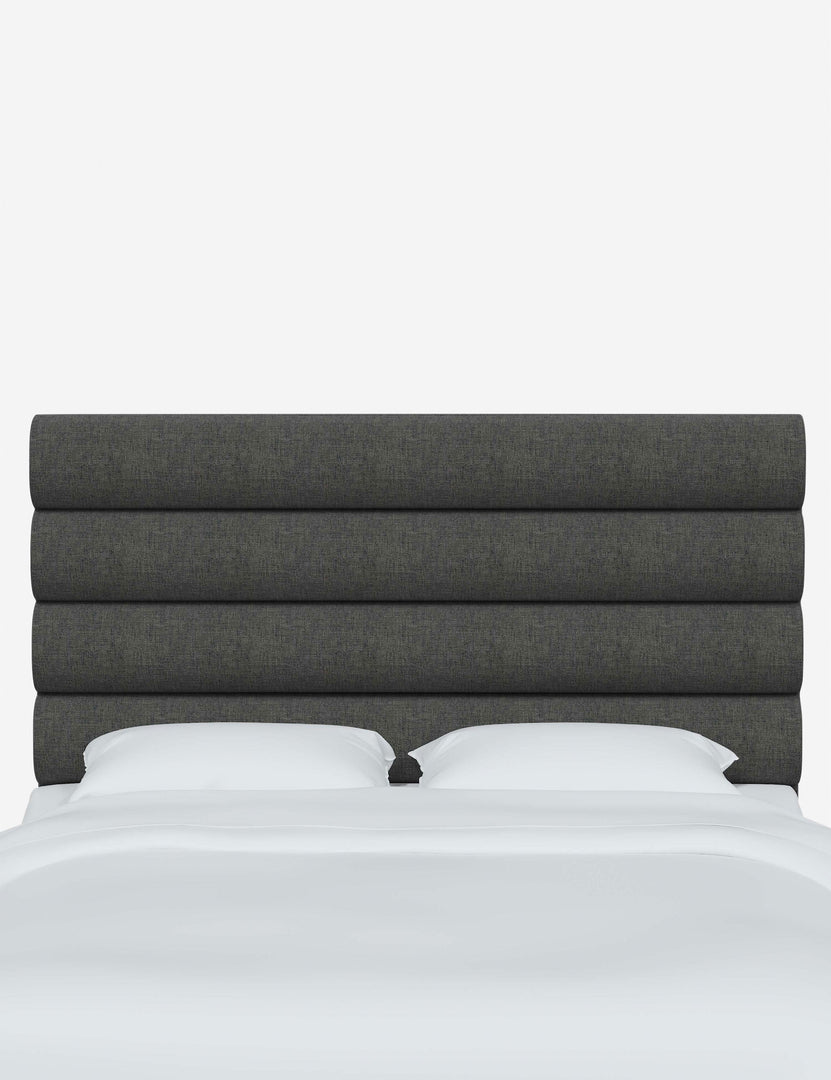 #color::charcoal-linen #size::full #size::queen #size::king #size::cal-king | Bailee Charcoal Linen horizontal channel-tufted headboard