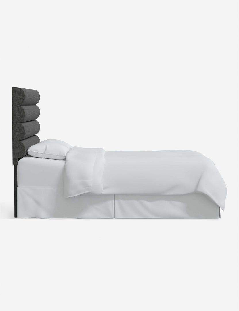 #color::charcoal-linen #size::full #size::queen #size::king #size::cal-king | Side of the Bailee Charcoal Linen headboard