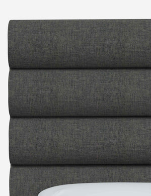 Close up of the Bailee Charcoal Linen headboard
