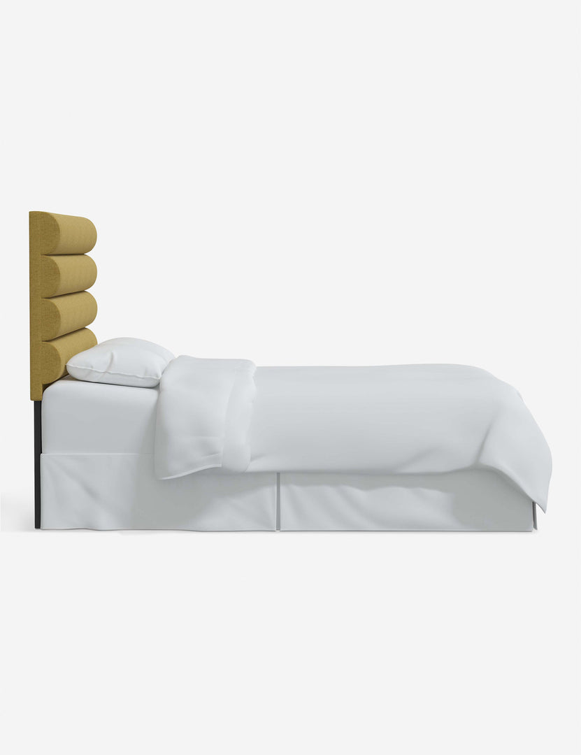 #color::golden-linen #size::full #size::queen #size::king #size::cal-king | Side of the Bailee Golden Linen headboard