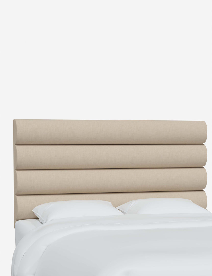 #color::natural-linen #size::full #size::queen #size::king #size::cal-king | Angled view of the Bailee Natural Linen headboard