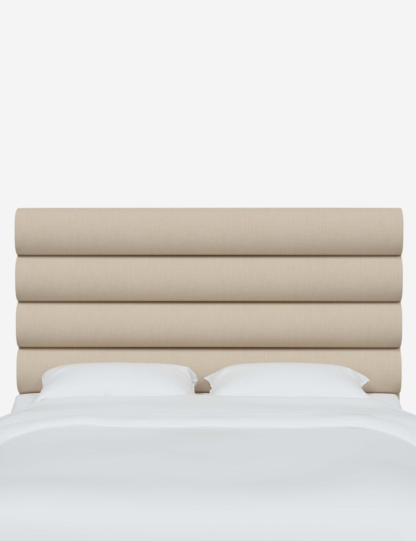 #color::natural-linen #size::full #size::queen #size::king #size::cal-king | Bailee Natural Linen horizontal channel-tufted headboard