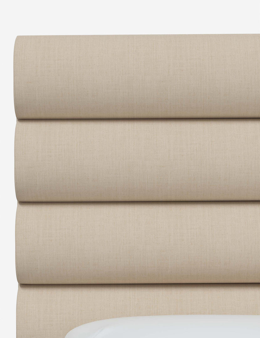 #color::natural-linen #size::full #size::queen #size::king #size::cal-king | Close up of the Bailee Natural Linen headboard