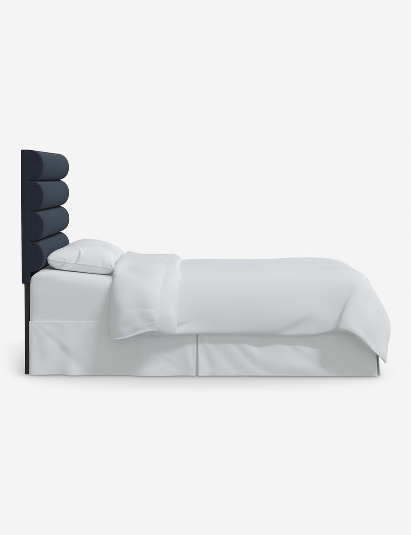 #color::navy-linen #size::full #size::queen #size::king #size::cal-king | Side of the Bailee Navy Linen headboard