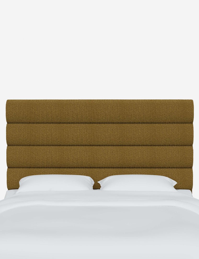 #color::ochre-boucle #size::full #size::queen #size::king #size::cal-king | Bailee Ochre Boucle horizontal channel-tufted headboard