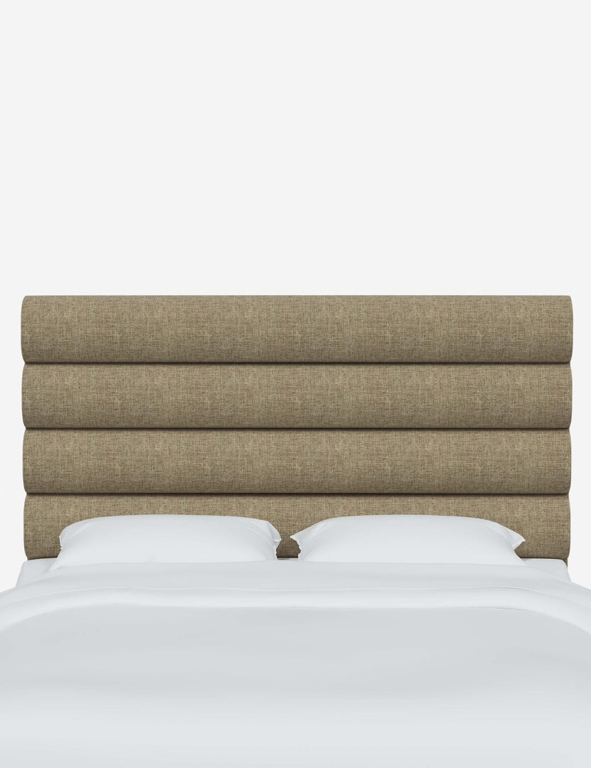 #color::pebble-linen #size::full #size::queen #size::king #size::cal-king | Bailee Pebble Linen horizontal channel-tufted headboard