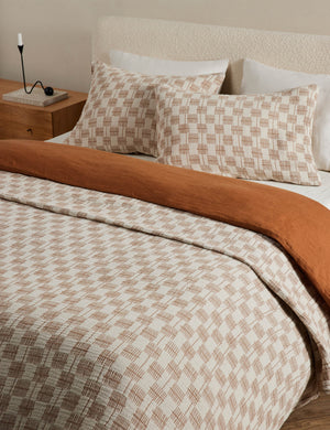 Basketweave cotton soft-texture bed blanket