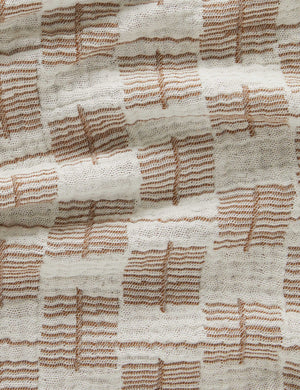 Close up of the Basketweave cotton soft-texture bed blanket