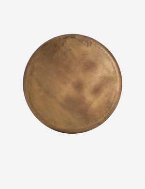 Bird’s-eye view of the Arteriors bates round metallic coffee table