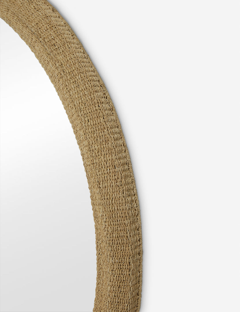 #color::natural | Close up of the Bode rope wrapped natural round mirror