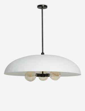 Brolly matte white, 3-bulb dome pendant light
