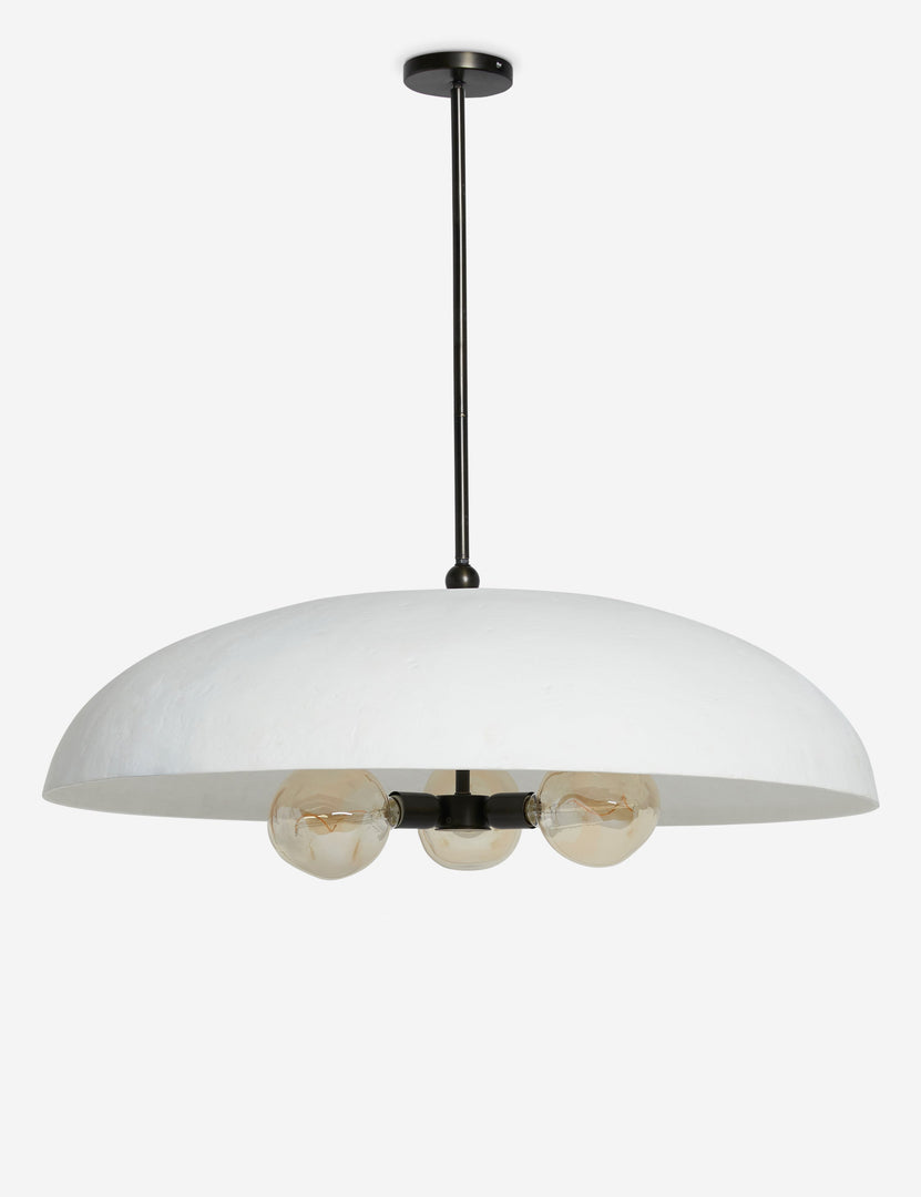 #color::white #size::36--dia | Brolly matte white, 3-bulb dome pendant light