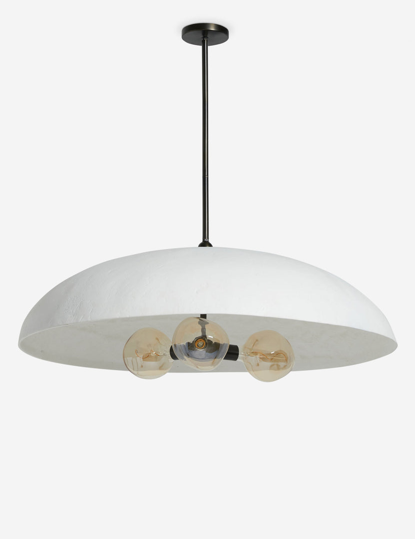 #color::white #size::36--dia | Brolly matte white, 3-bulb dome pendant light