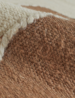 Close up view of the texture of the Butte Flatweave Linen Rug by Elan Byrd.