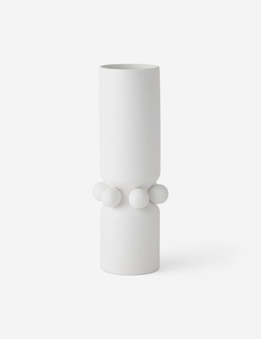 #size::large | Ingleby white ceramic column vase.