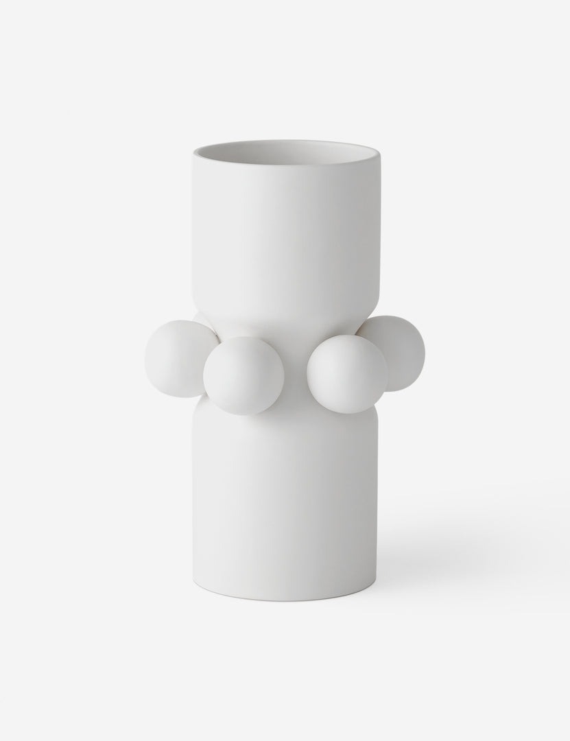 #size::small | Ingleby white ceramic column vase.