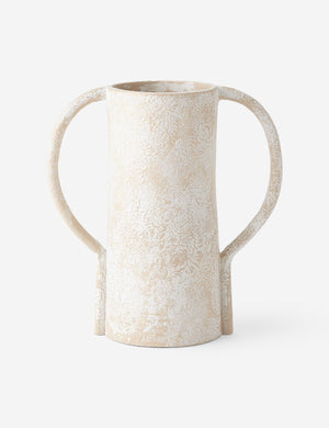 Rhone oversize handle ceramic vase by Lemiuex et Cie.