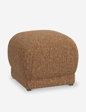 Angled view of the Bailee Brown Boucle ottoman