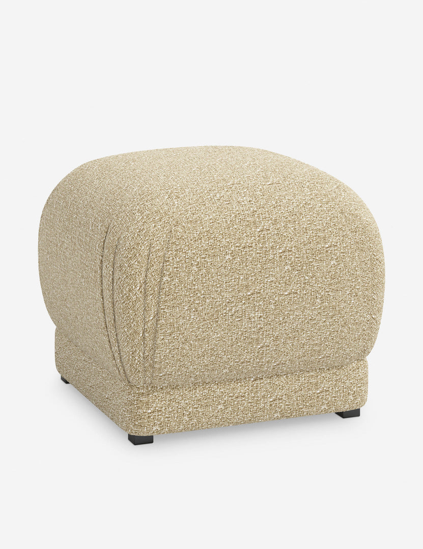 #color::buff-boucle | Angled view of the Bailee Buff Boucle ottoman