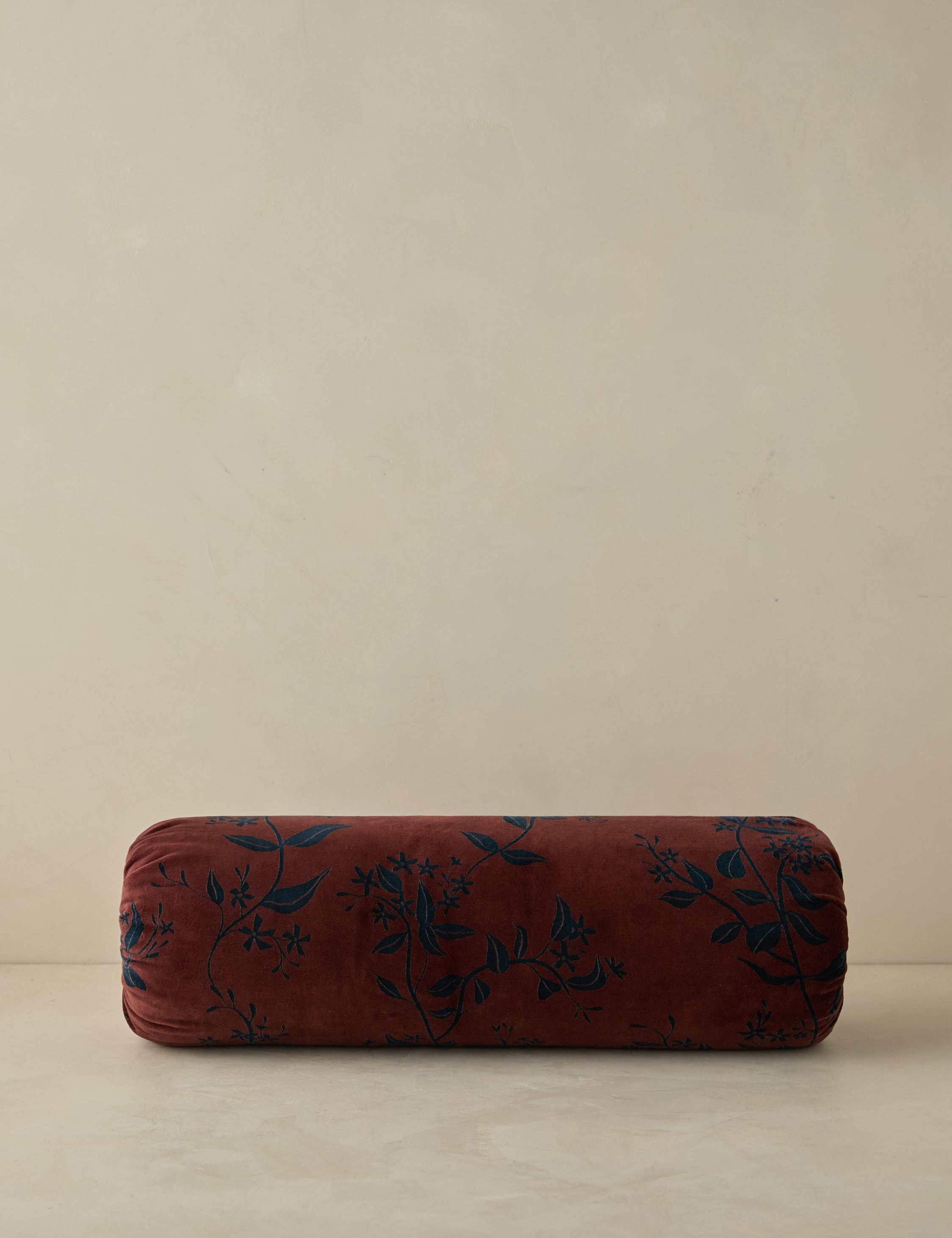 Carmine Printed Floral Bolster Pillow - Thumbnail 2