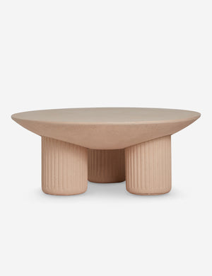 Carr modern round fluted base coffee table.