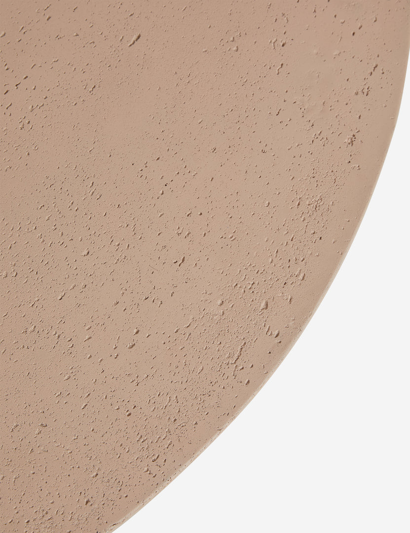 #color::terracotta | Close up of the Carr modern round fluted base coffee table.